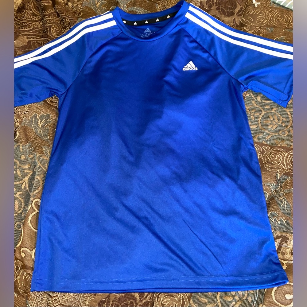 Adidas Climalite Unisex short sleeve white 3 stripe logo embroidery soccer shirt